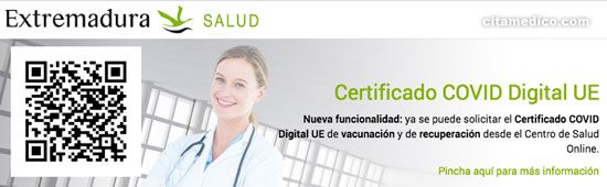Certificado Digital COVID en Extremadura Certificado Digital COVID en Extremadura